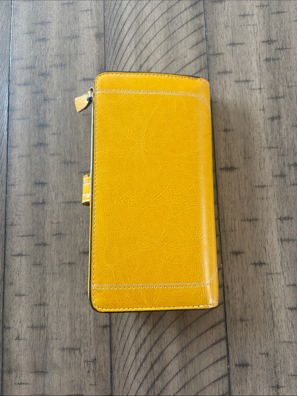 Yellow Women's Zip Wallet with Snap Closure - Picture 3 of 9